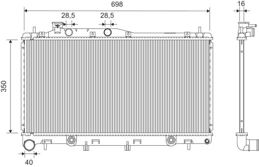 VALEO 701445 Radiator, motorkjøling