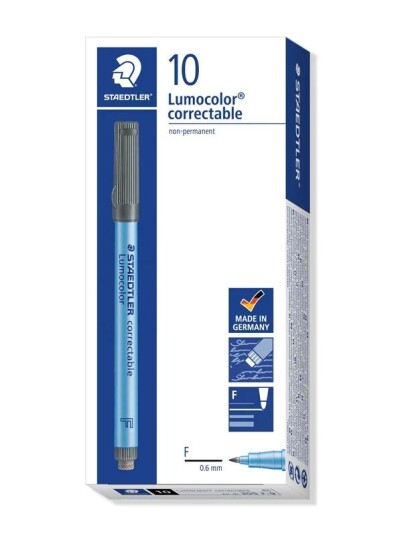 Staedtler OHP pen Lumocolor correctable 10 pcs F bla