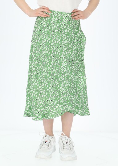 Seaside Sankt Claud Long Skirt Jr Green Flower 140 Skjørt