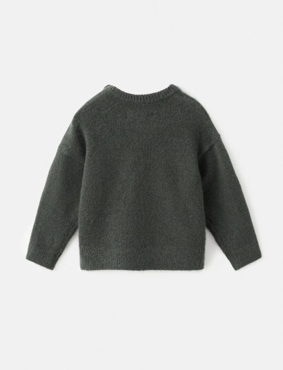 Mango Sweater With Embroidered Animal Khaki green 9 12M