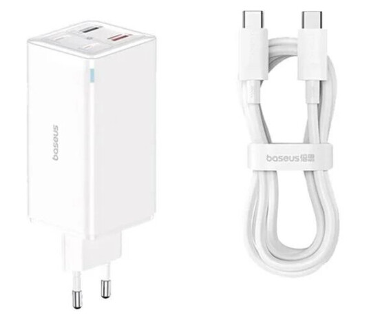 Baseus GaN6 Pro Fast Charger 100W 2A2C - Moon White (incl. cable 1m)