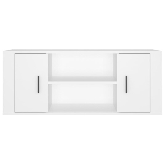 TV benk hvit 100x35x40 cm konstruert tre