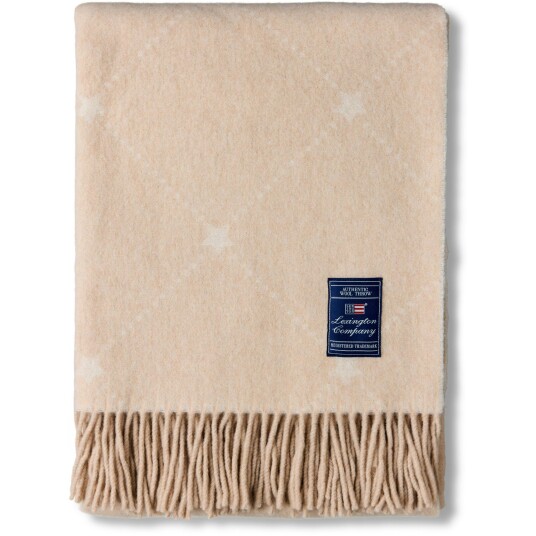 Lexington Signature Star Pledd 130x170 cm Hvit / Beige Lexington Signature Star Pledd 130x170 cm Hvit / Beige