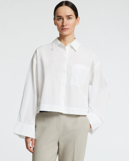 Selected Slfastha Ls Cropped Boxy Shirt Noos - White - 40