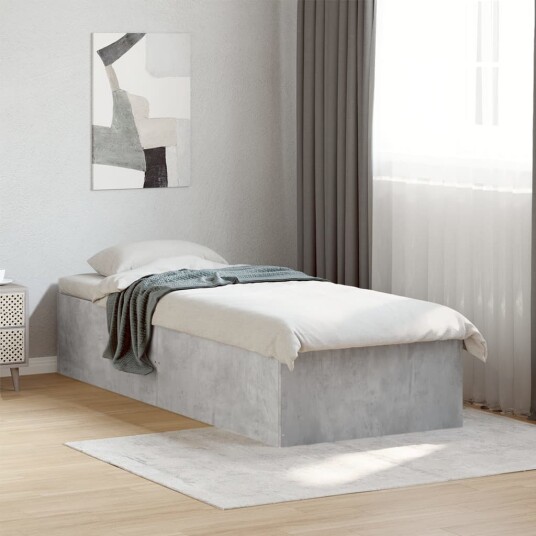  Sengeramme betonggrå 100x200 cm konstruert tre 8721102616907