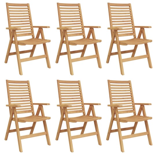 Hagemøbler Sammenleggbar 6 stk Solid Teak