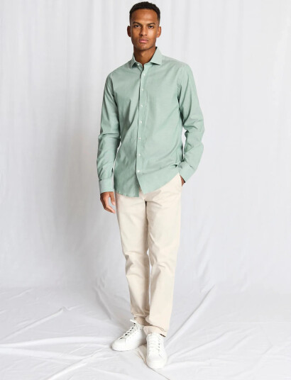Bruun & Stengade Bs Striek Modern Fit Shirt Green 42