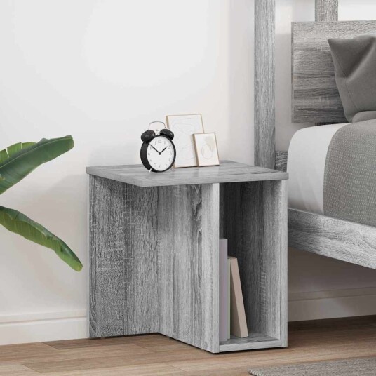 vidaXL Avlastningsbord 2 pcs Grå Sonoma 37 x 32 x 40 cm Konstruert tre