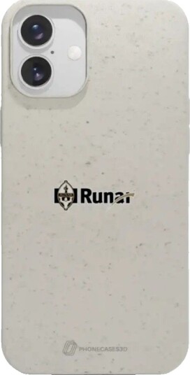 Phonecases3D iPhone 16 Plus IL Runar komposterbart deksel, hvit