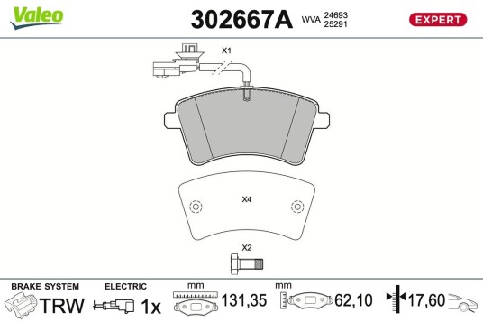 VALEO 302667A Bremseklosser