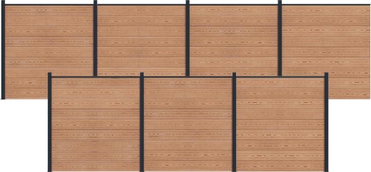 vidaXL Gjerdesett 7 pcs 1218 x 186 cm WPC og Aluminium Brun
