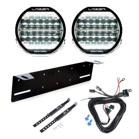 Ekstralys Lazer Sentinel 9 Highline Beacon White Rund / 23 cm / 130W 2 stk Komplett pakke