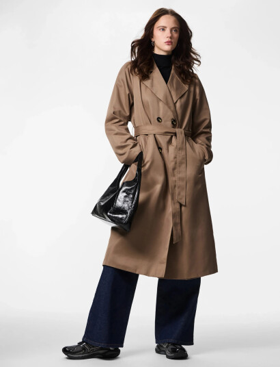 Pieces Pcscarlett Ls Trenchcoat Noos Bc Brown XL