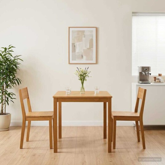 vidaXL Spisebord 75 x 75 x 75,5 cm Massivt Eiketre Naturlig Torget