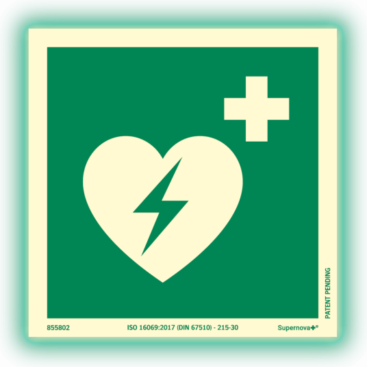 Supernova+® Defibrillator ISO Fargeetterlysende 150 x 150 mm