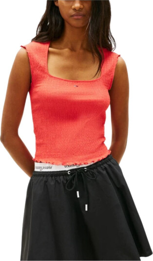 Tommy Hilfiger Dame Topper Rød M,