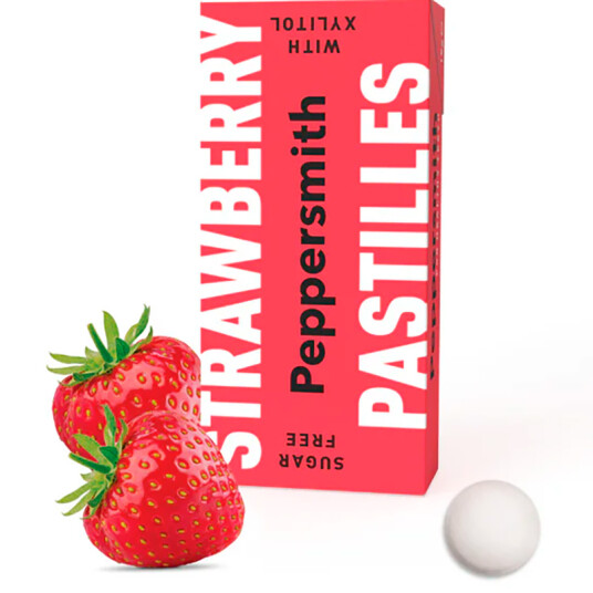 Xylitol pastiller PEPPERSMITH Mints Strawberry 15g Xylitol pastiller PEPPERSMITH Mints Strawberry 15g