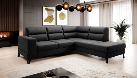 Anglika Sofa m. Sjeselong 4 seters   Grå