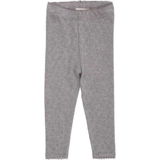 COPENHAGEN COLORS Grey Mel Pointelle Heart Leggings 62