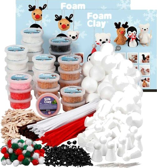 Materiellsett Creativ Company Klassesett til Polardyr av Foam Clay i Ass farger 1 Sett