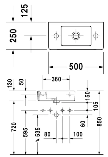 Duravit Vero Air servant, 50x25 cm, hvit Duravit Vero Air servant, 50x25 cm, hvit