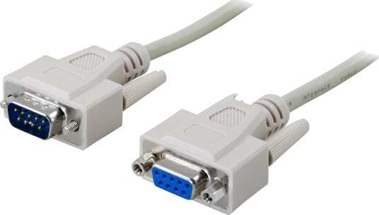 Deltaco 15m DB-9 Seriell kabel Hankjønn/Hankjønn