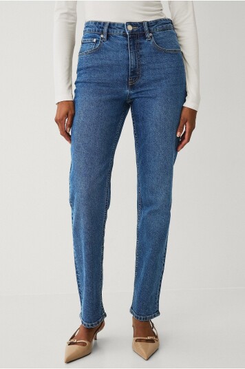 Ellos Collection Rette jeans med høy midje Blå