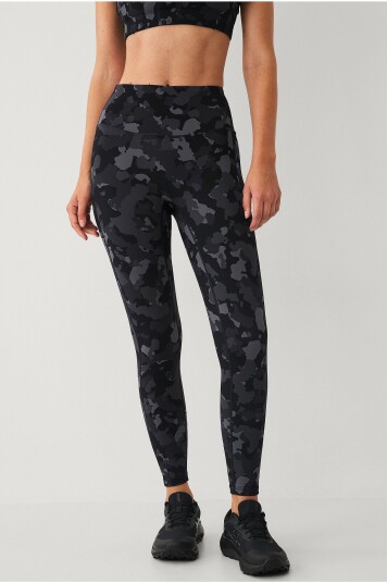 Ellos STUDIO - Treningstights Tights Hip Pocket Printed - Svart
