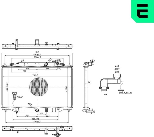 ERA 673559 Radiator motorkjøling ERA 673559 Radiator motorkjøling