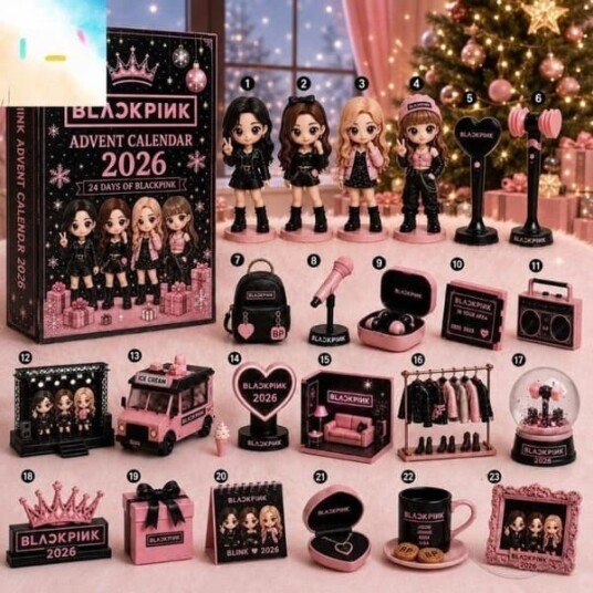 KPOP gruppers adventskalender 2026 nedtellingsblindboks i akryl med 24 rom Blackpink 2