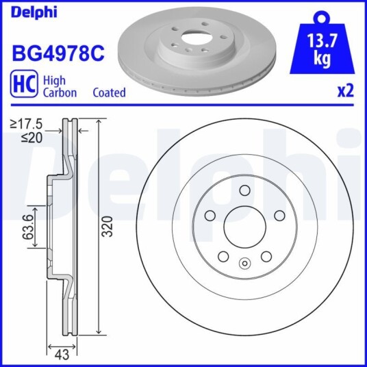 Bremseskive DELPHI BG4978C
