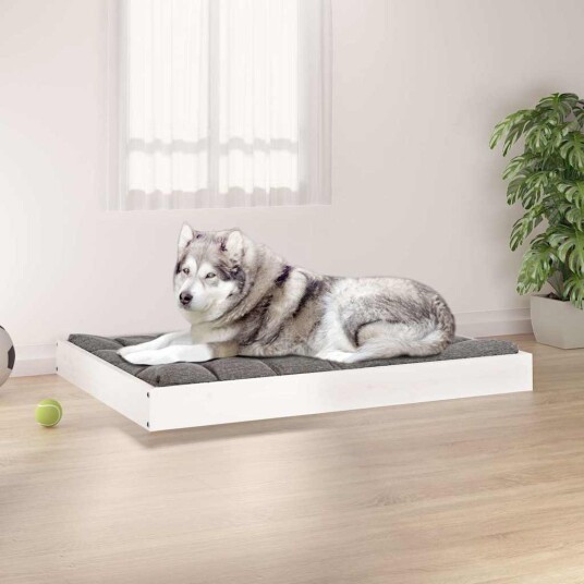 Vidaxl Hundeseng Hvit 101.5X74X9 cm Heltre Furu
