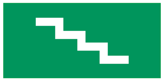 Emergency stairs right - Klar vinyl - 50 x 100 mm Emergency stairs right - Klar vinyl - 50 x 100 mm