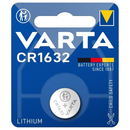 Varta CR1632 Lithium Knappcellebatteri 3V Engang 1-pk Varta CR1632 Lithium Knappcellebatteri 3V Engang 1-pk