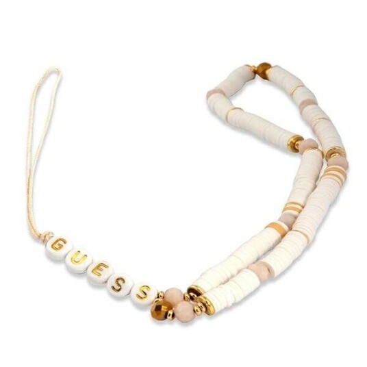 Guess Anheng Gustpeaw Phone Strap Hvit/Hvit Heishi Beads Guess Anheng Gustpeaw Phone Strap Hvit/Hvit Heishi Beads