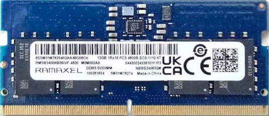 Rebuild IT RMSB3400KB06IVF-4800 Ramaxel 12GB DDR5-5600MHz PC5-44800 non-ECC Unbuffered CL46 262-Pin