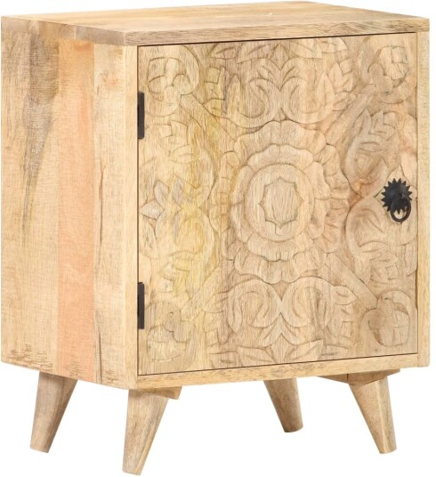 Utskåret nattbord 40x30x50 cm heltre mango 8720286060476