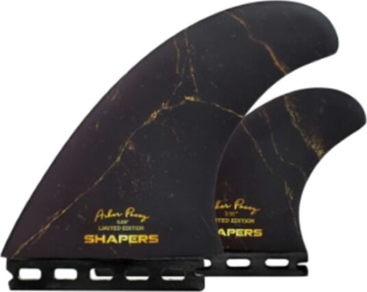 Asher Pacey 5.59" Carbon Stealth Twin Fin Set Black Gold