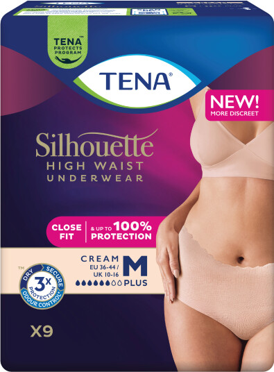 Tena Silhouette Pants Plus High Waist Medium créme 9 stk.