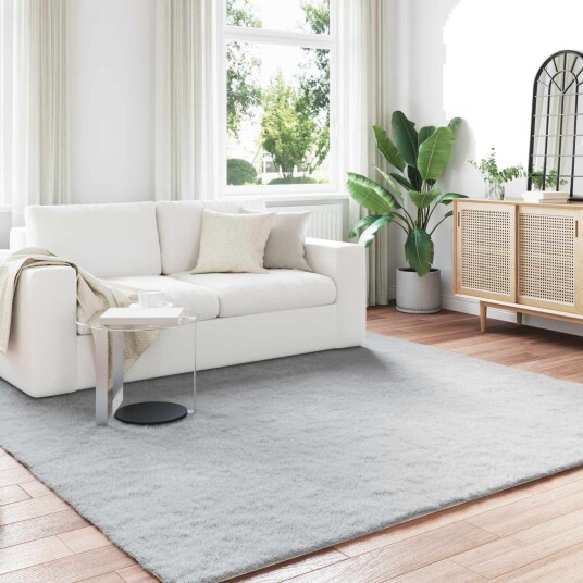 Kunstpels Kanin Teppe Olite Grå 200 x 200 cm Polyester