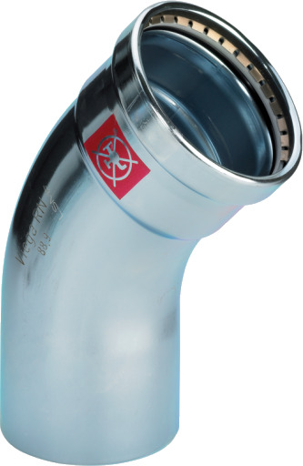 108,0 mm Prestabo bøyd 45° muffe/nippel 108,0 mm Prestabo bøyd 45° muffe/nippel