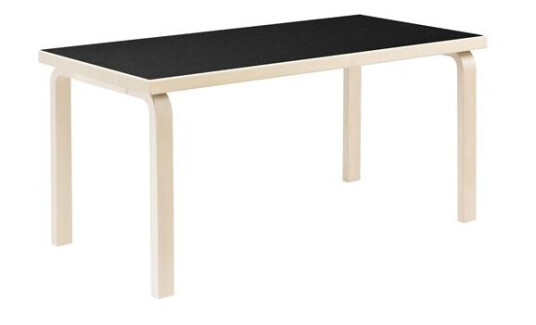 artek Aalto 80A Bord Rektangulært Bjørk/ Sort Linoleum