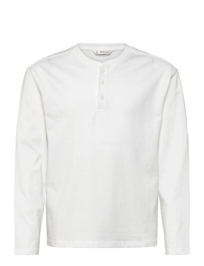 Mango Buttoned Cotton T-Shirt - White - 5-6
