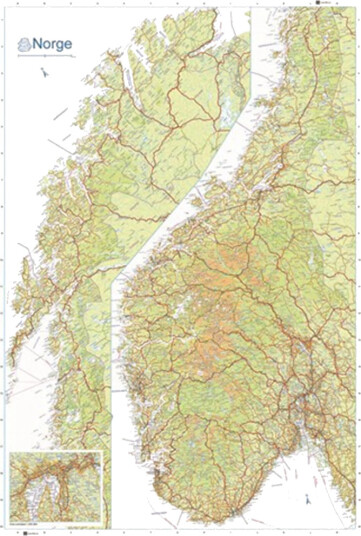 Veggkart Norge Nordeca Veggkart 2181 Veggkart Norge