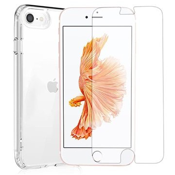 Saii 2-i-1 iPhone 7/8/SE (2020)/SE (2022) TPU-deksel / Beskyttelsesglass