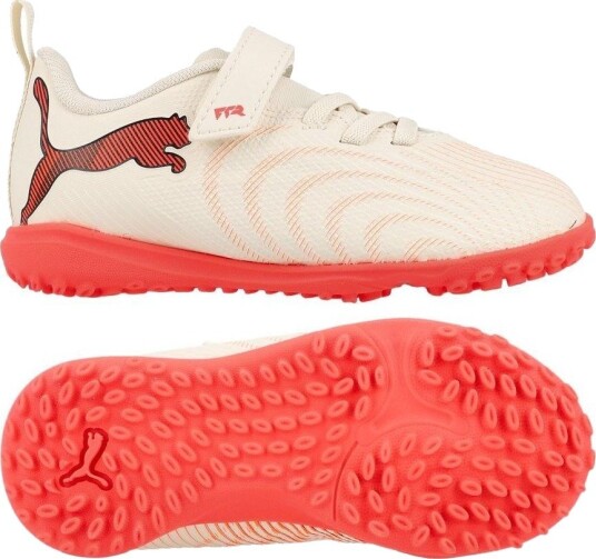 PUMA Future 9 Play Borrelås TT The Arrival Sukkermandel/PUMA White/Ultra Red/PUMA Svart Barn Turf (TF) størrelse 35 PUMA Future 9 Play Borrelås TT The Arrival Sukkermandel/PUMA White/Ultra Red/PUMA Svart Barn Turf (TF) størrelse 35