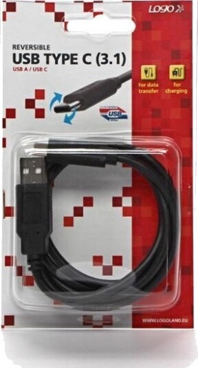 Usb-A Til Usb-C-Kabel Logo 1 M Svart Usb-A Til Usb-C-Kabel Logo 1 M Svart