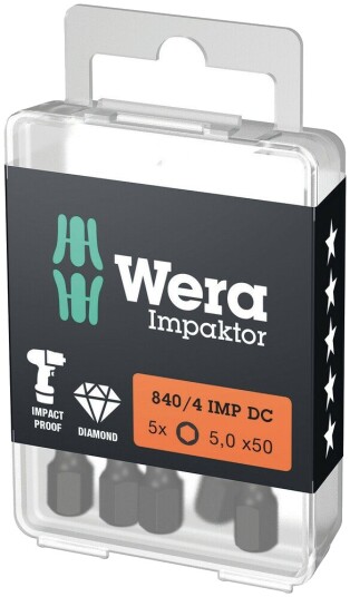 Bits 840/4 IMP DC Hex+ 5,0Ã50 mm, 5 stk Bits 840/4 IMP DC Hex+ 5,0Ã50 mm, 5 stk