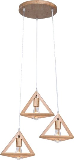 3xE27 Designer pendeloppheng i tre Brun 26x26cm 1m ledning uten lyskilde 3xE27 Designer pendeloppheng i tre Brun 26x26cm 1m ledning uten lyskilde