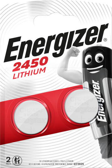 Energizer CR2450 Lithium Knappcellebatteri 2-pakning 3V 620 mAh Energizer CR2450 Lithium Knappcellebatteri 2-pakning 3V 620 mAh